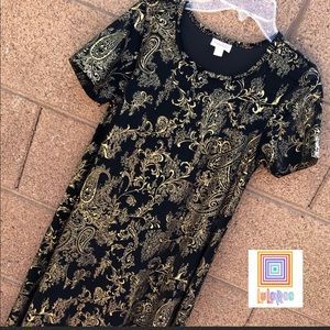 Lularoe Beautiful black And gold Dress